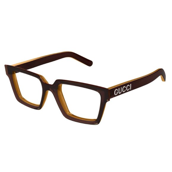 NEW GUCCI SQUARE EYEGLASSES GUCCI GG1725O 002 BROWN CLEAR EYEWEAR - Picture 1 of 3